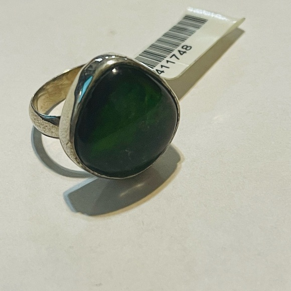 Sterling Silver Ammolite FreeForm Ring Size 7 - Picture 1 of 6